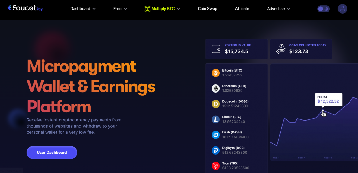 Пополнение FaucetPay