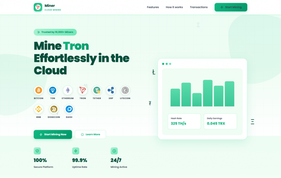 Скрипт майнинга TRON (множественные депозиты)