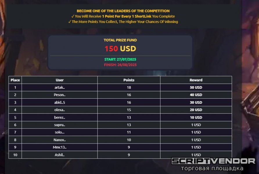 МОДУЛЬ КОНКУРСА КОРОТКИХ ССЫЛОК
