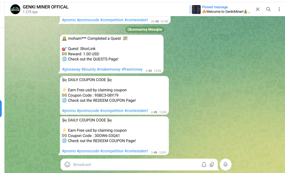 Автоматическая рассылка промокодов в Telegram